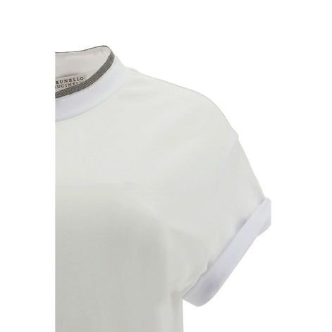 Brunello Cucinelli White Elastane T-Shirt