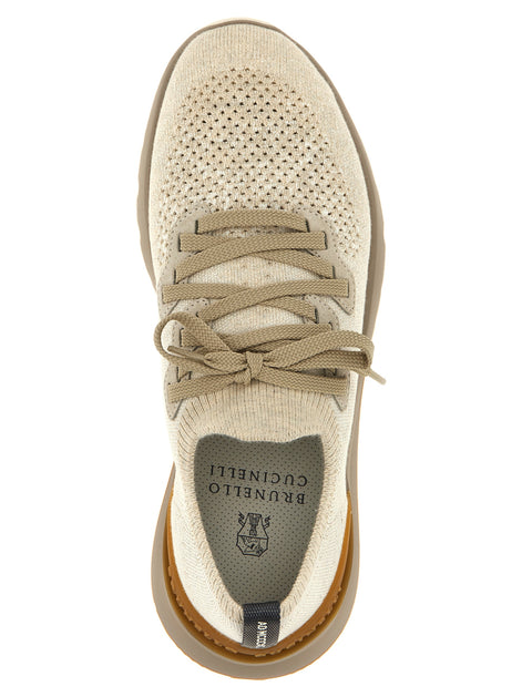 Brunello Cucinelli Beige Cotton Low Top Sneakers