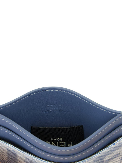Fendi Blue Cotton Cardholder