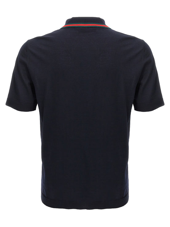 Gucci Blue Wool Polo Shirt