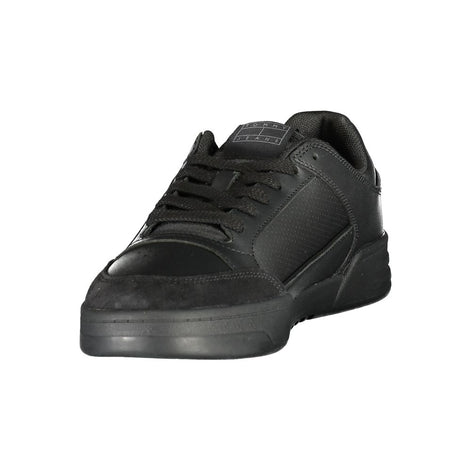 Tommy Hilfiger Black Polyurethane Men's Sneaker