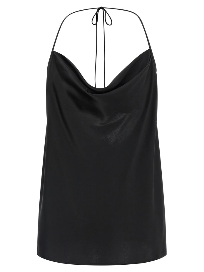 Valentino Garavani Black Silk Tank Tops