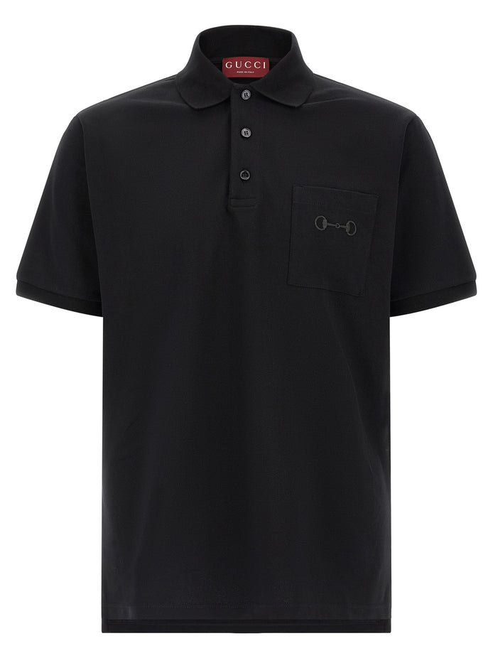 Gucci Black Cotton Polo Shirt