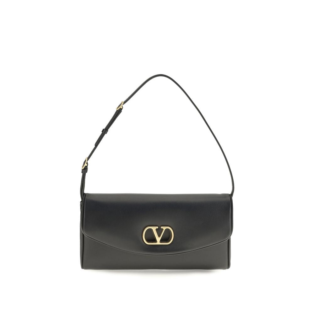 Valentino Garavani Devain Brown Leather Shoulder Bag