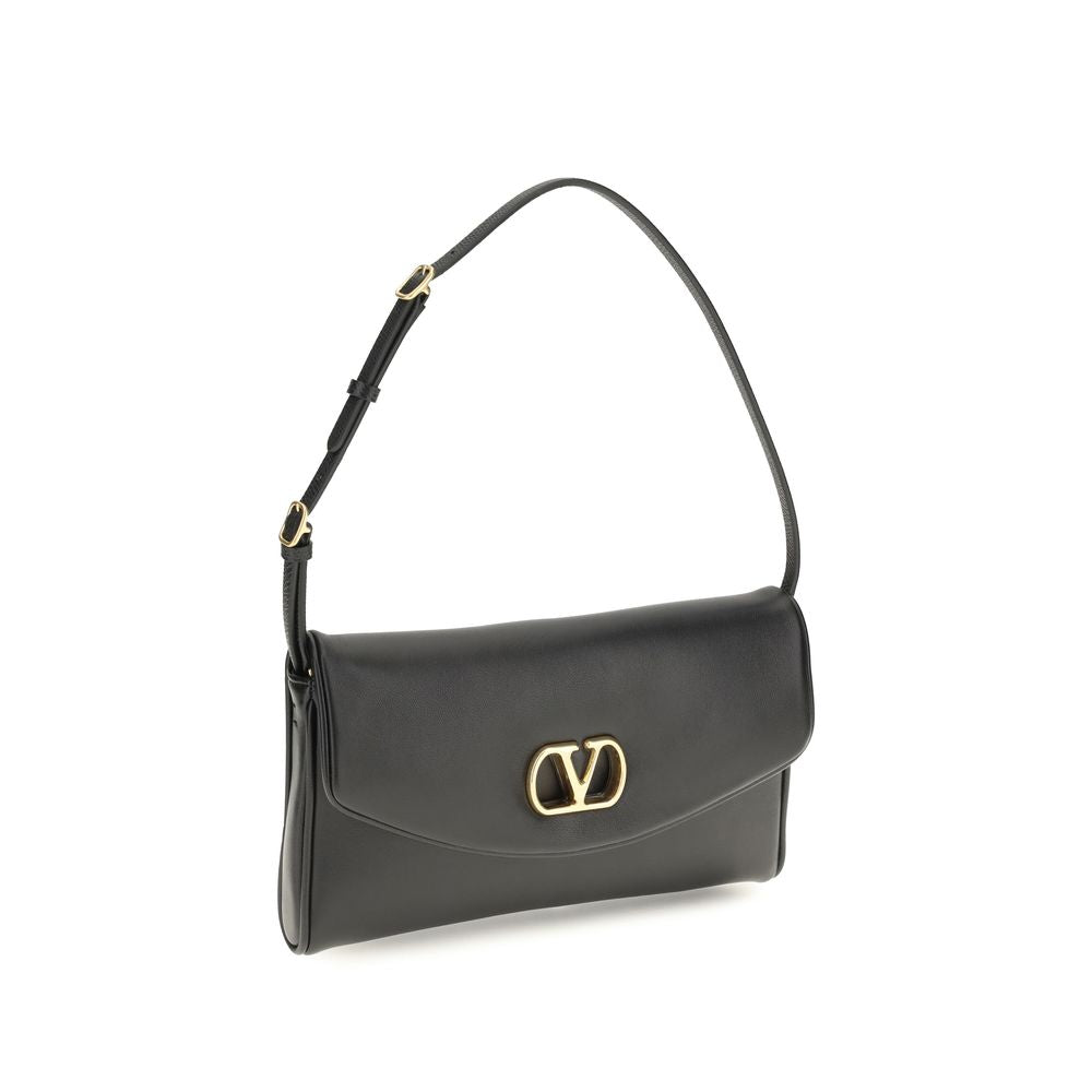 Valentino Garavani Devain Brown Leather Shoulder Bag
