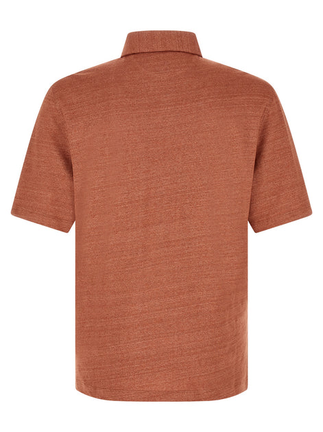 Brunello Cucinelli Orange Linen Polo Shirt
