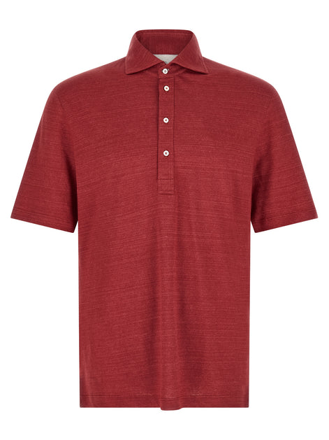 Brunello Cucinelli Multicolor Linen Polo Shirt