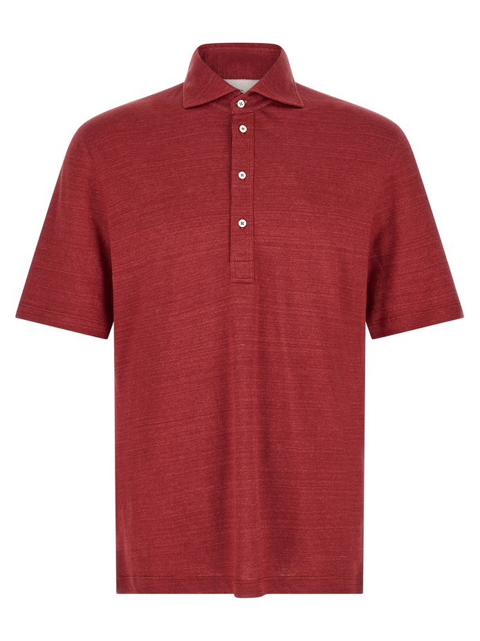 Brunello Cucinelli Multicolor Linen Polo Shirt