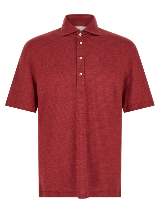 Brunello Cucinelli Multicolor Linen Polo Shirt