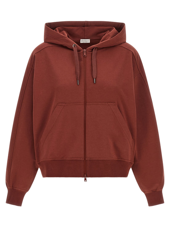 Brunello Cucinelli Bordeaux Cotton Sweatshirt
