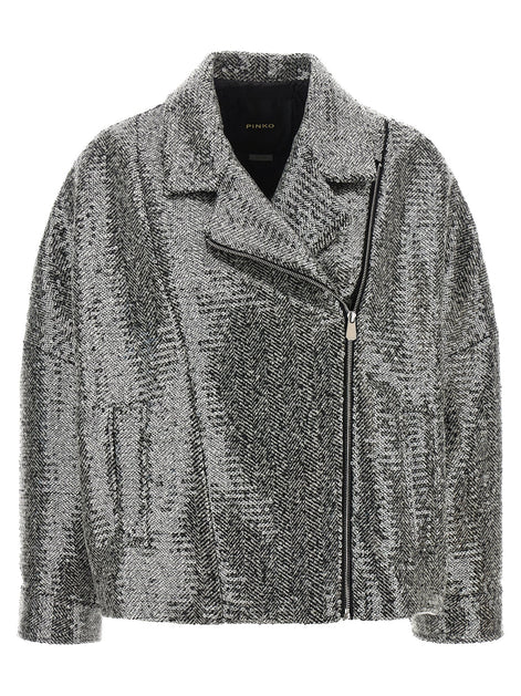 PINKO Silver Polyester Bomber