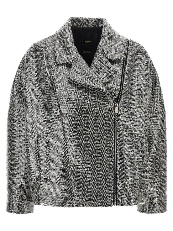 PINKO Silver Polyester Bomber