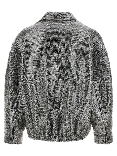 PINKO Silver Polyester Bomber