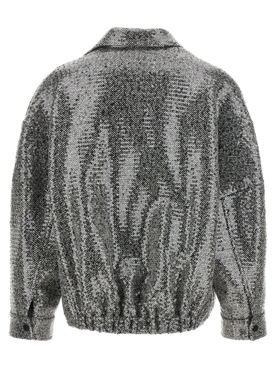 PINKO Silver Polyester Bomber