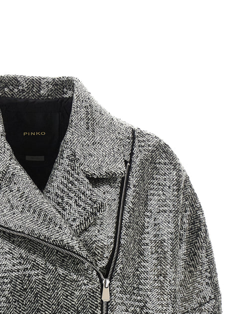 PINKO Silver Polyester Bomber