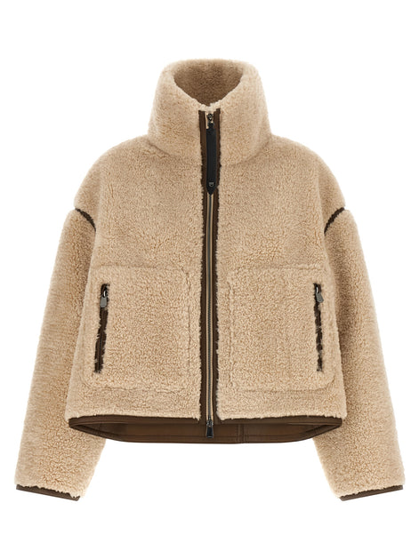 PINKO Beige Polyester Full-Length Jacket