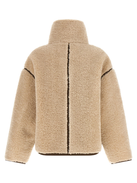 PINKO Beige Polyester Full-Length Jacket