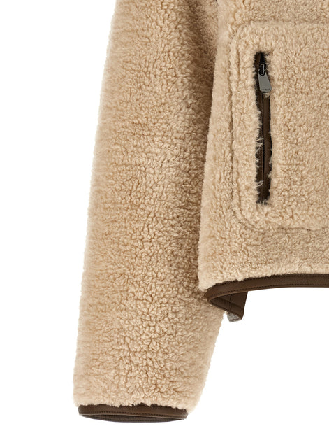 PINKO Beige Polyester Full-Length Jacket