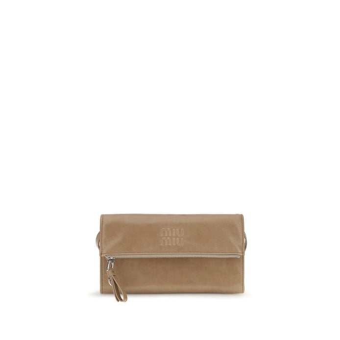 Miu Miu Beige Calf Leather Bos Taurus Wallet