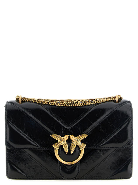 PINKO Black Calfskin Shoulder Bag