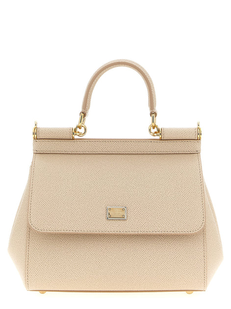Dolce & Gabbana Sicily small Beige Calfskin Handbag