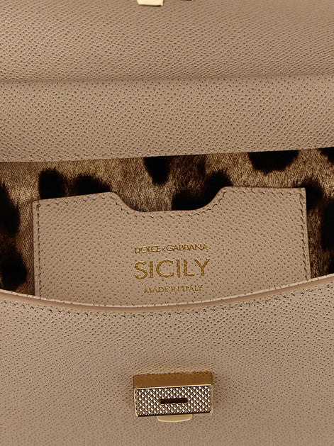 Dolce & Gabbana Sicily small Beige Calfskin Handbag