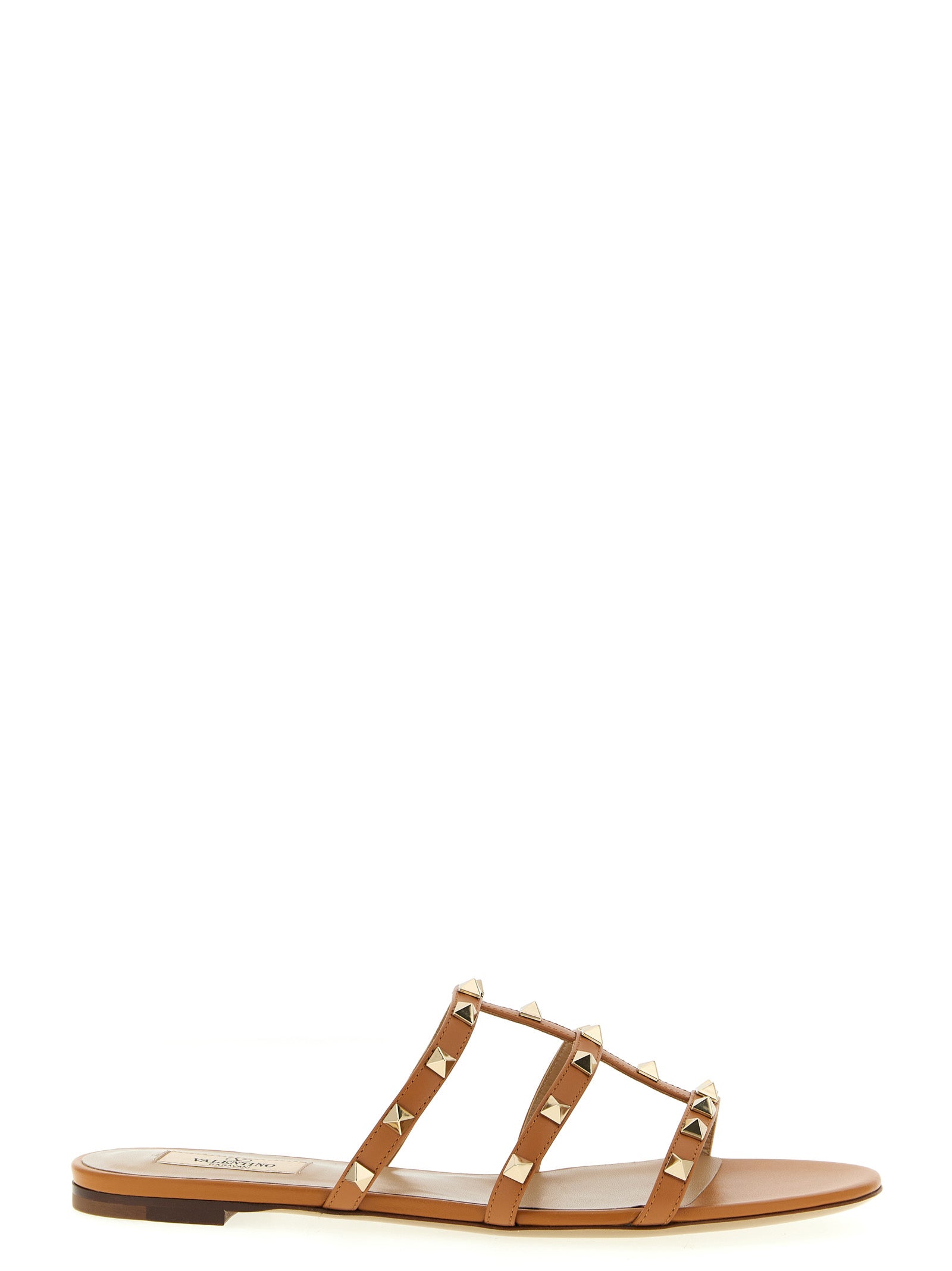 Valentino Garavani Beige Calfskin Flat Sandals