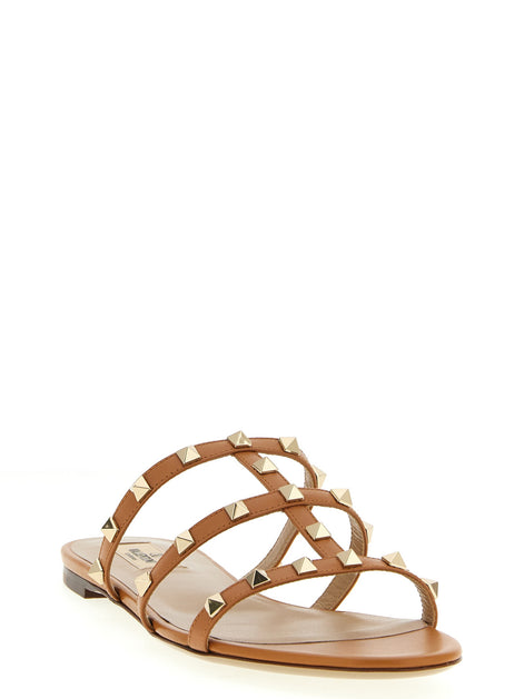 Valentino Garavani Beige Calfskin Flat Sandals