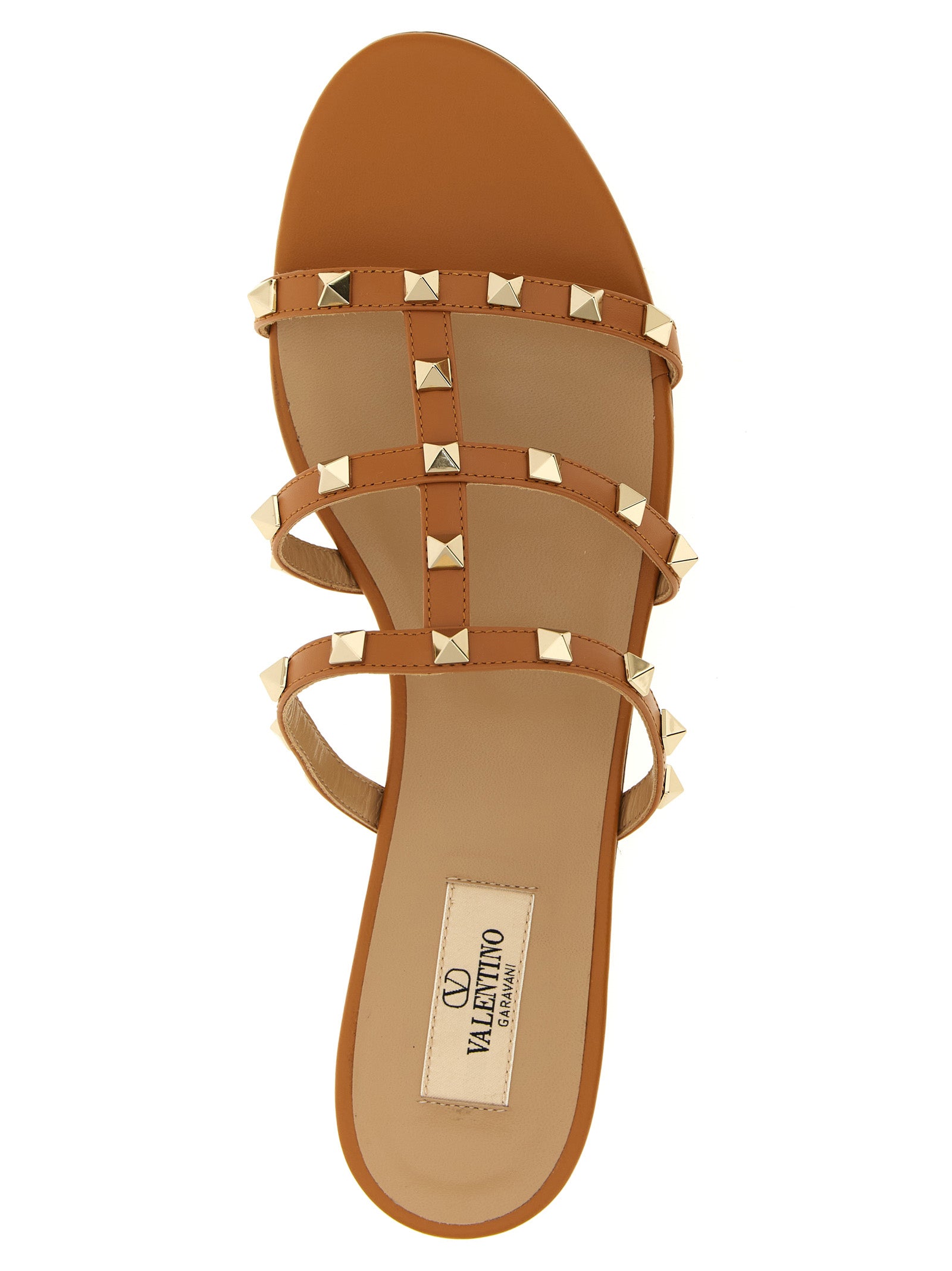 Valentino Garavani Beige Calfskin Flat Sandals