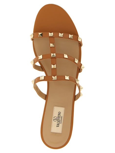 Valentino Garavani Beige Calfskin Flat Sandals