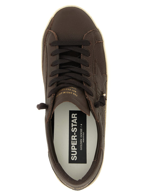 Golden Goose Super Star Brown Cowhide Low Top Sneakers