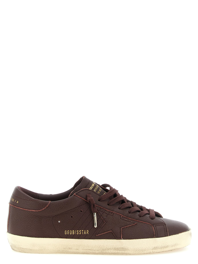 Golden Goose Super Star Bordeaux Cowhide Low Top Sneakers