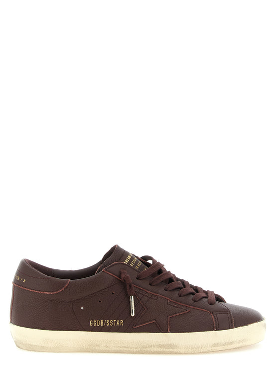 Golden Goose Super Star Bordeaux Cowhide Low Top Sneakers