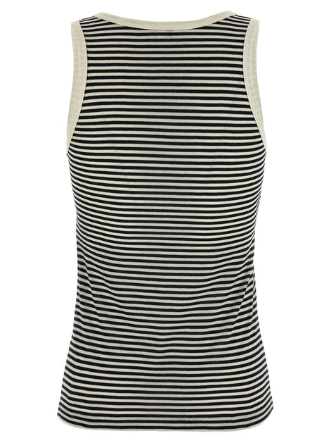 Saint Laurent Bicolor Cotton Tank Tops