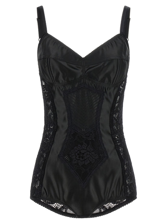 Dolce & Gabbana Black Polyamide Bodysuit