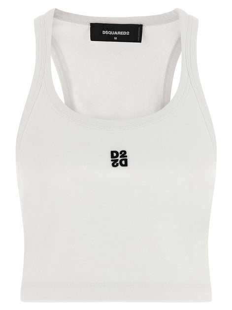 Dsquared² White Cotton Tank Tops