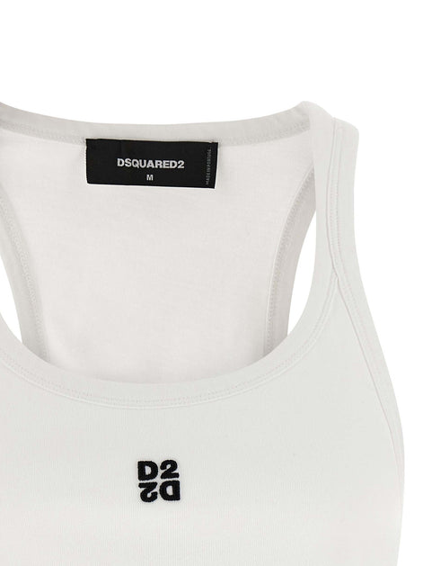 Dsquared² White Cotton Tank Tops