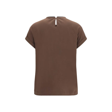 Brunello Cucinelli Brown Elastane T-Shirt