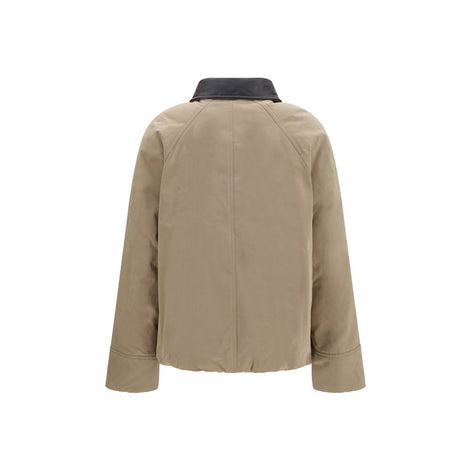 Brunello Cucinelli Beige Cotton Leather Jacket
