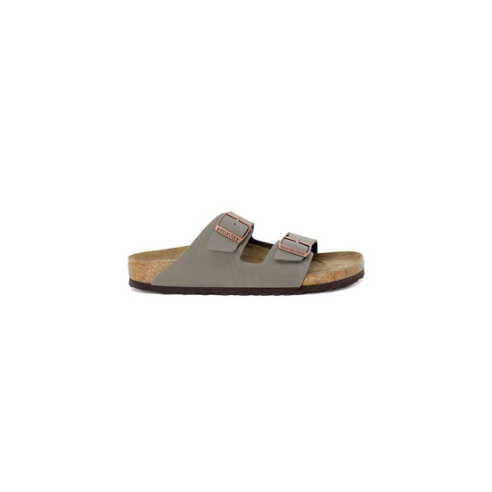 Birkenstock Gray Leather Flat Sandals