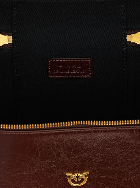 PINKO Brown Calfskin Handbag