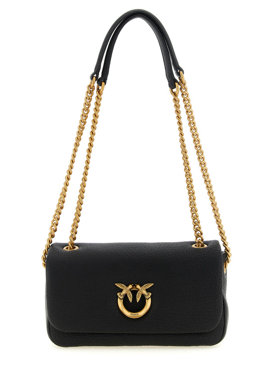 PINKO Black Lamb Leather Shoulder Bag