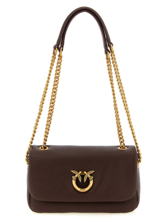 PINKO Brown Lamb Leather Shoulder Bag