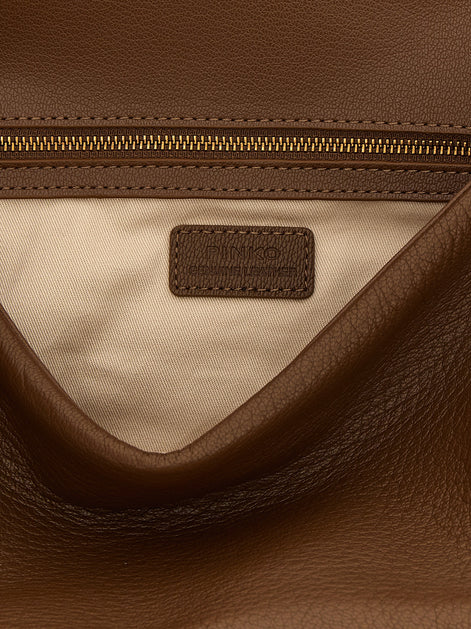 PINKO Brown Lamb Leather Shoulder Bag