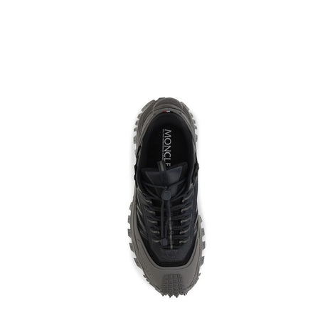 Moncler Gray Calf Leather Bos Taurus Athletic Sneakers