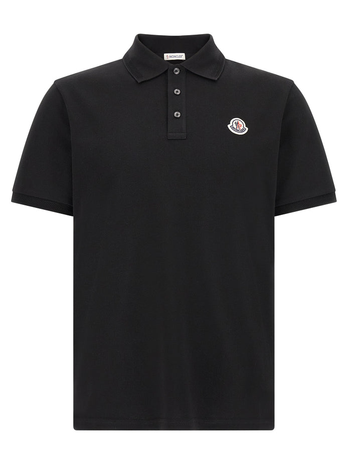 Moncler Black Cotton Polo Shirt