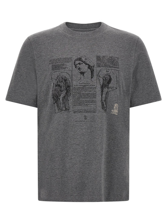 Brunello Cucinelli Gray Cotton T-Shirt
