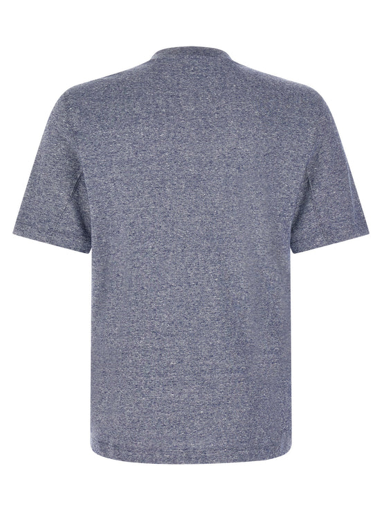 Brunello Cucinelli Blue Linen T-Shirt