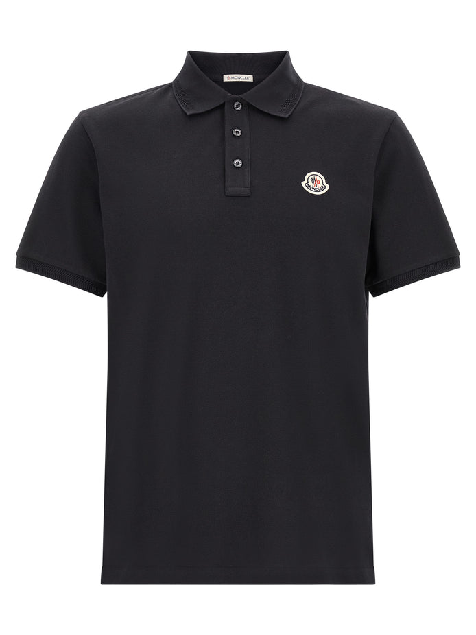 Moncler Blue Cotton Polo Shirt