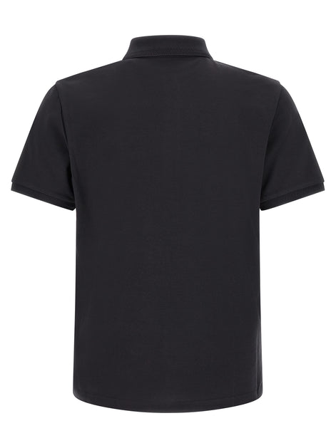 Moncler Blue Cotton Polo Shirt